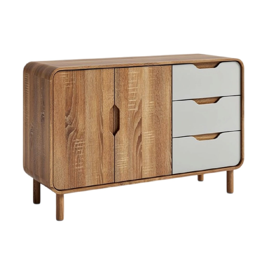 Moderne houten kast met lades en deuren