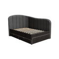 Hollands technische titel: Moderne hoekbed met opberglades en gestoffeerde rugleuning